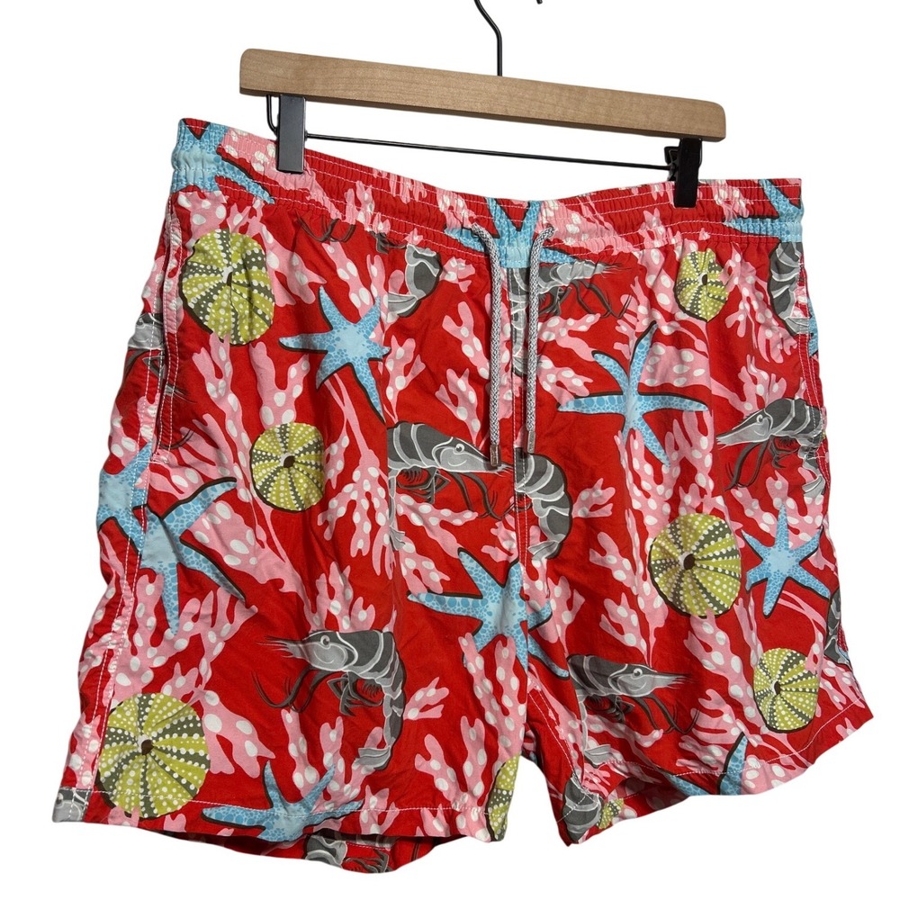 Vilebrequin Swim Trunks Red Starfish Sea Life Board Shorts‎ Size XXL Retail $325